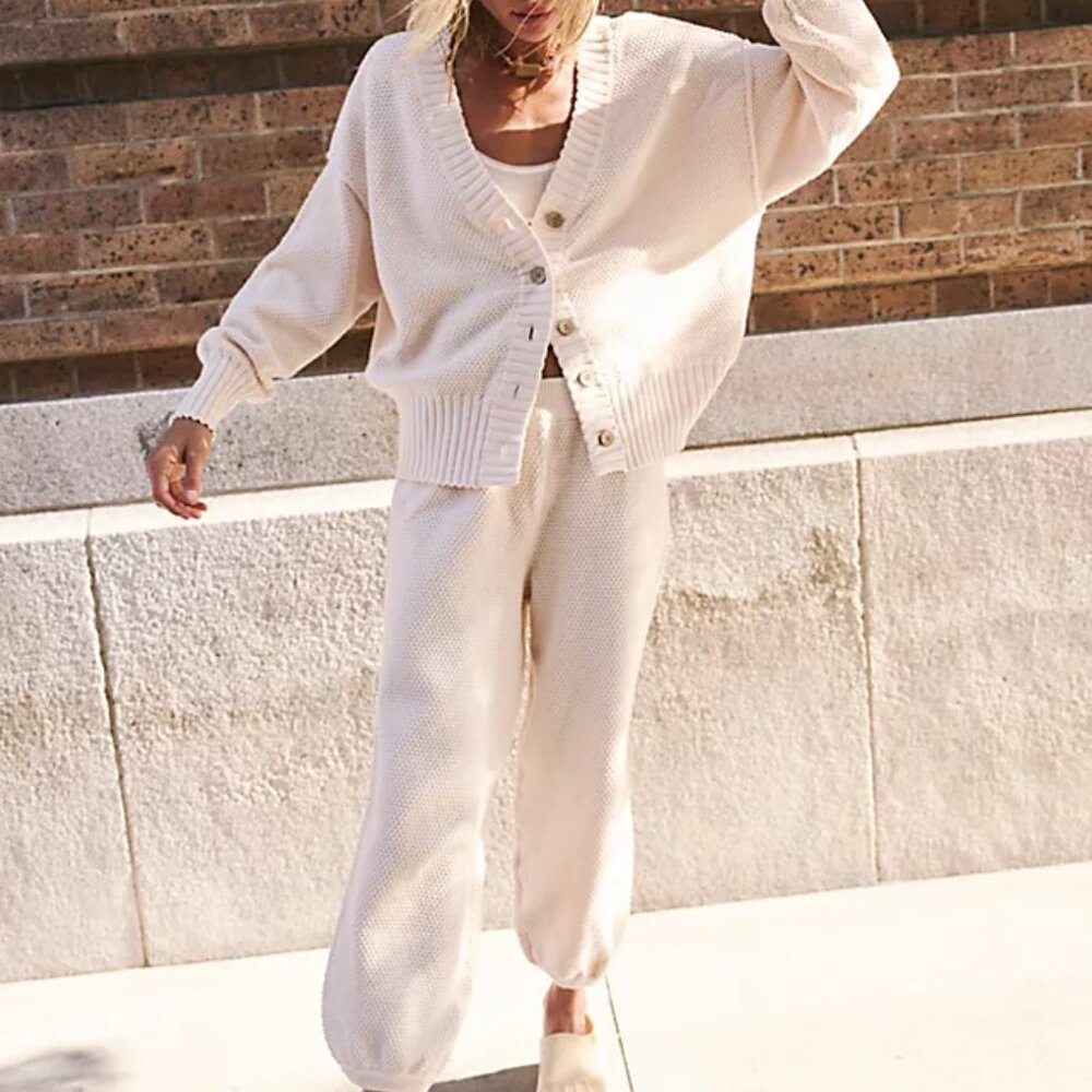 FREE PEOPLE Hailee Cardi Set - Powder Sand 🎉 NWOT